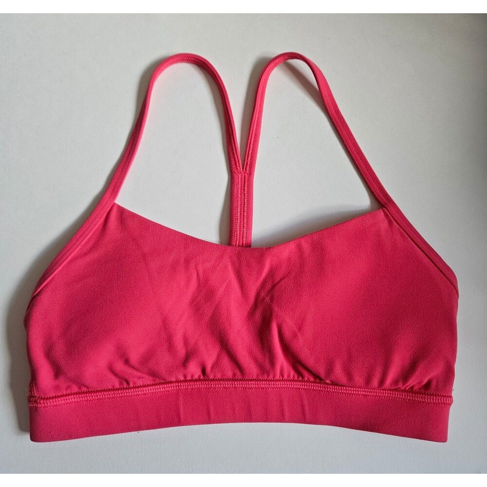lululemon flow y nulu sports bra coral pink size 6